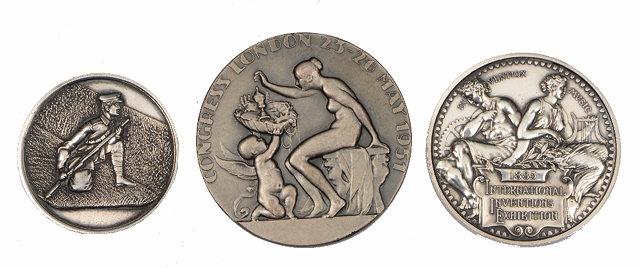 Appraisal: An International Inventions Exhibition medalliontogether with a pewter Congress London