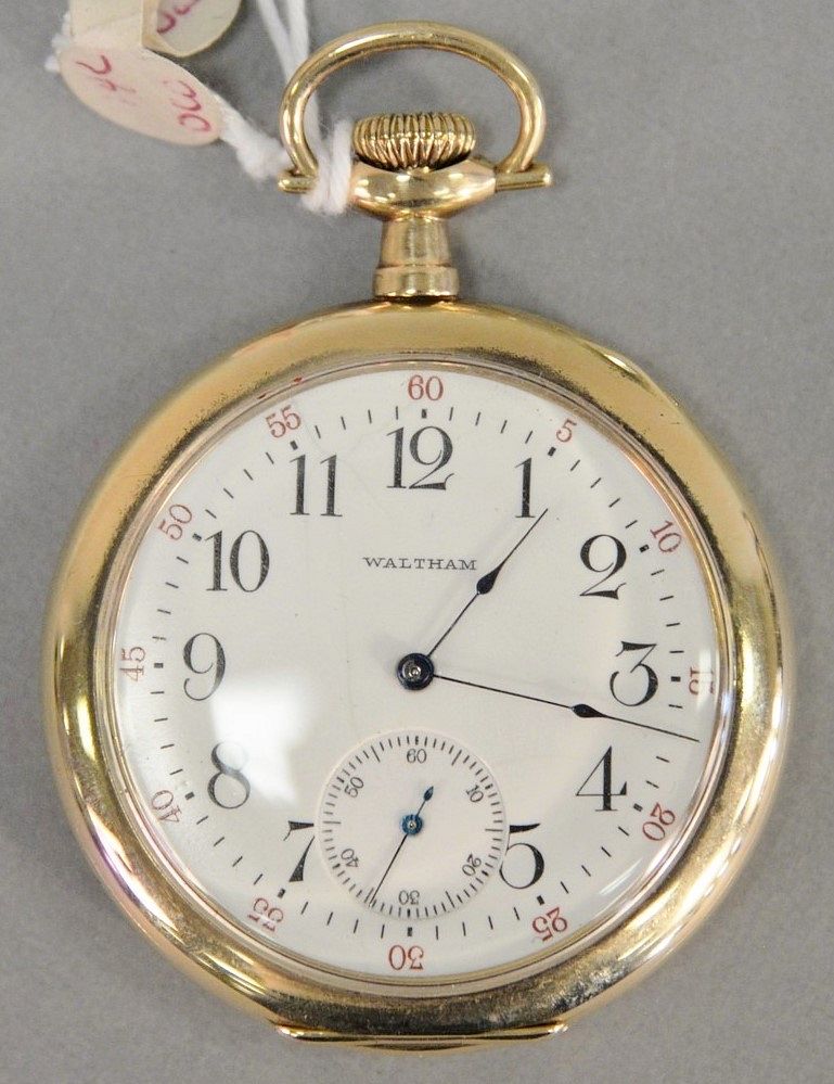 Appraisal: k gold Waltham open face pocket watch mm t oz