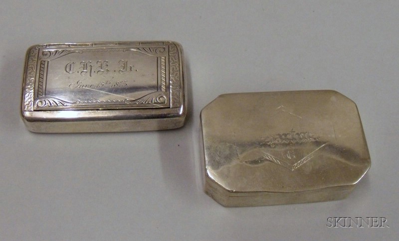 Appraisal: Whiting Sterling Silver Box and a Continental Silver Box