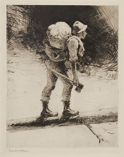 Appraisal: FRANK W BENSON The Bridge Drypoint on cream laid paper