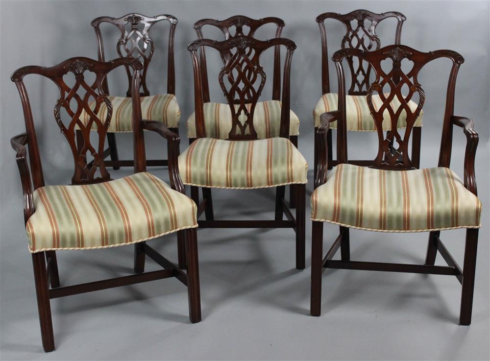 Appraisal: SET OF SIX GEORGE III STYLE DINING CHAIRS INCLUDING TWO