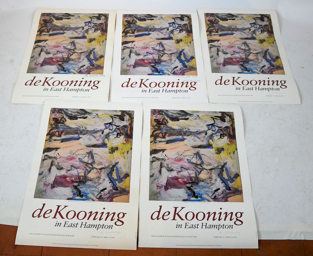 Appraisal: Willem de Kooning Five Signed Exhibition Posters One To Claire