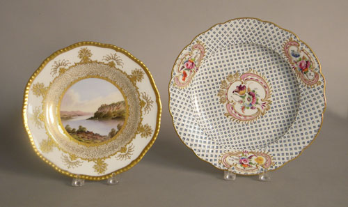 Appraisal: Coalport porcelain plate with hand painted landscape with Dunolly Castle