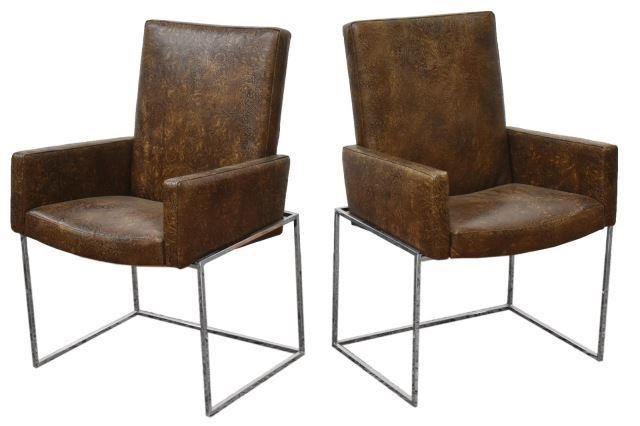 Appraisal: pair Mid-century modern armchairs designed by Milo Baughman American -