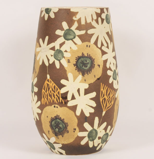 Appraisal: LARGE Raymor ceramic vase with modern floral and geometric designs