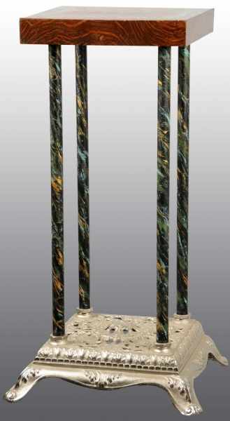 Appraisal: Wood Silver Stand w Colored Columns Condition Excellent Size -