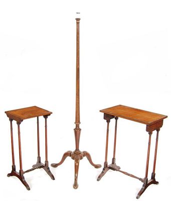 Appraisal: Two early th century mahogany occasional tables formerly part of