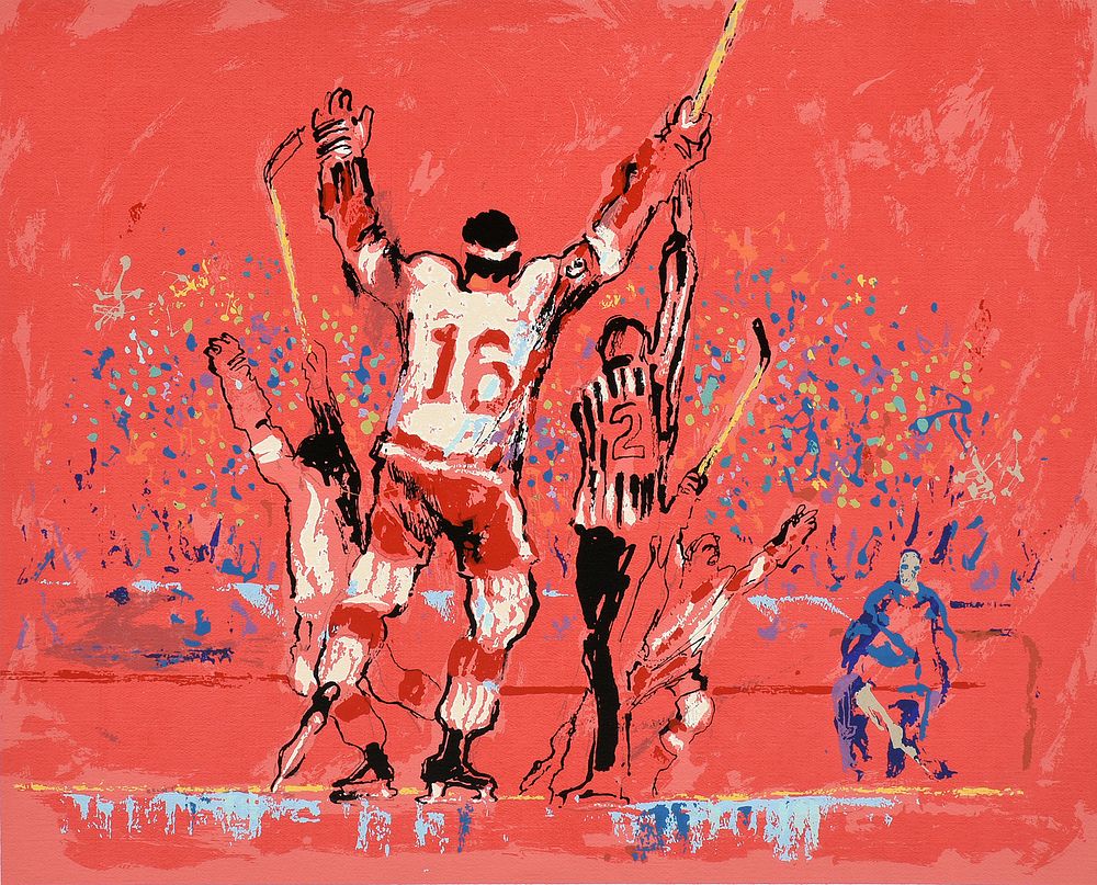 Appraisal: LEROY NEIMAN American - A PRINT Hockey Henry Bauchez LEROY