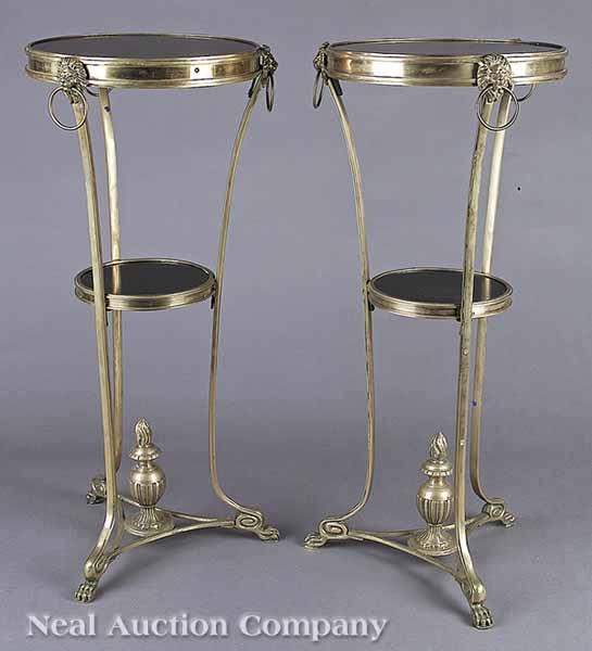 Appraisal: A Pair of Louis XVI-Style Gilt Metal and Black Marble