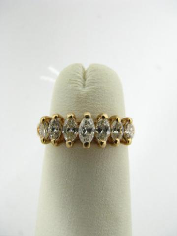 Appraisal: K Yellow gold Ring with seven marquis cut diamonds size