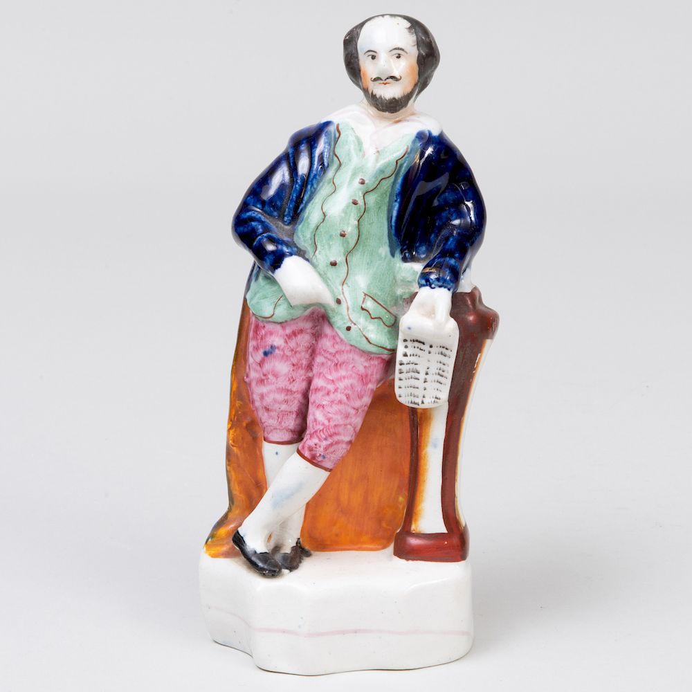 Appraisal: Staffordshire Pottery 'Shakespeare' Flatback Figure in high Property from the