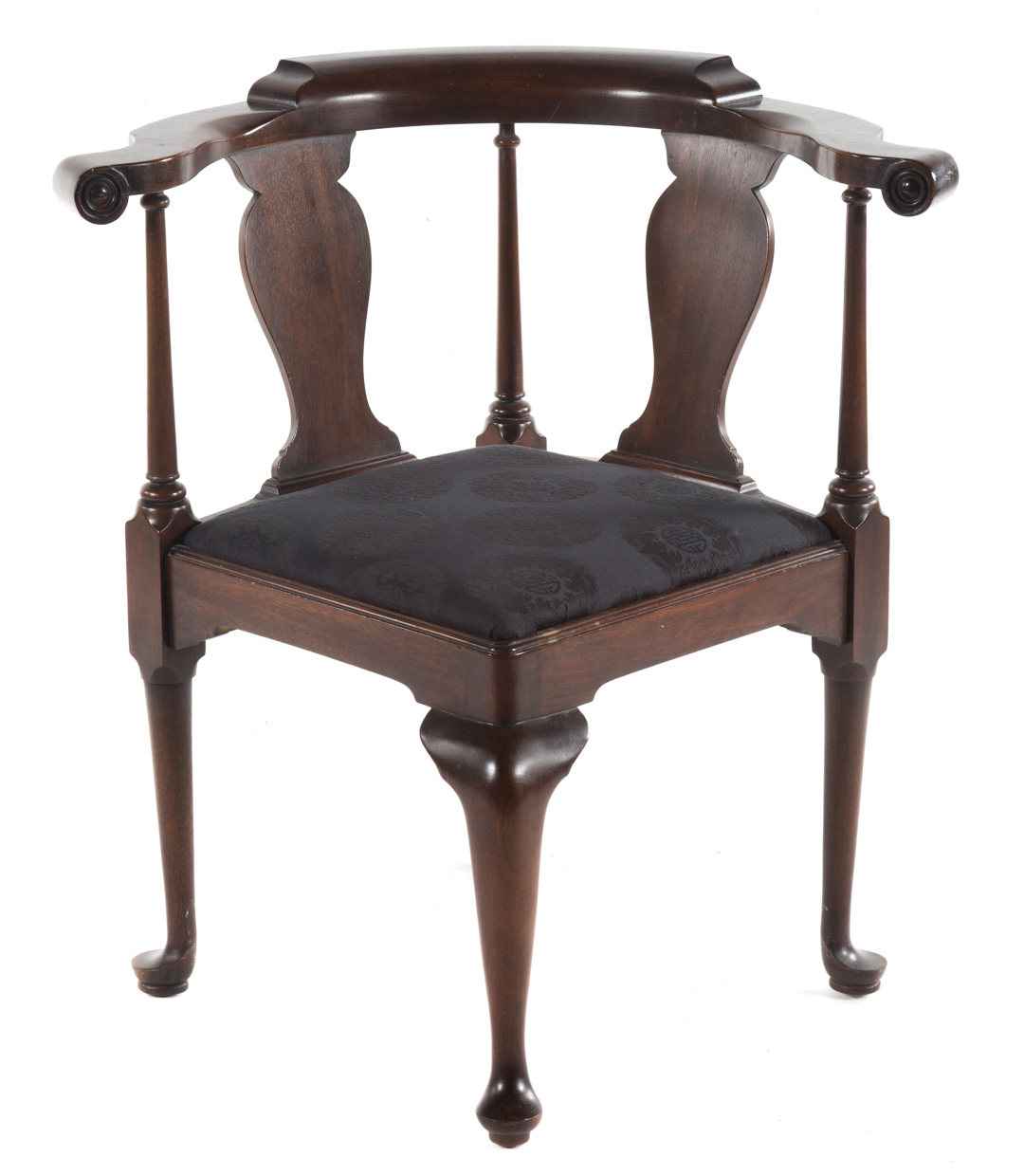 Appraisal: George III style walnut corner chair Henkel-Harris Virginia Galleries raised