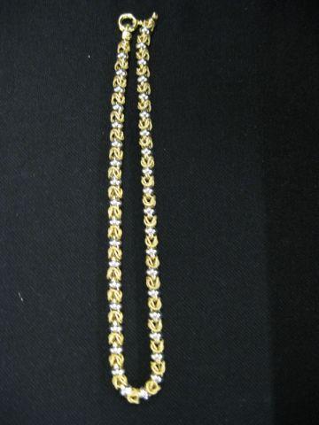 Appraisal: k Gold Necklace white and yellow gold long grams