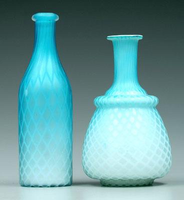 Appraisal: Mother-of-pearl vase bottle blue diamond quilted pattern vase - in