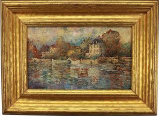 Appraisal: Antique American Impressionist Scene Antique American Impressionist Scene Signed lower