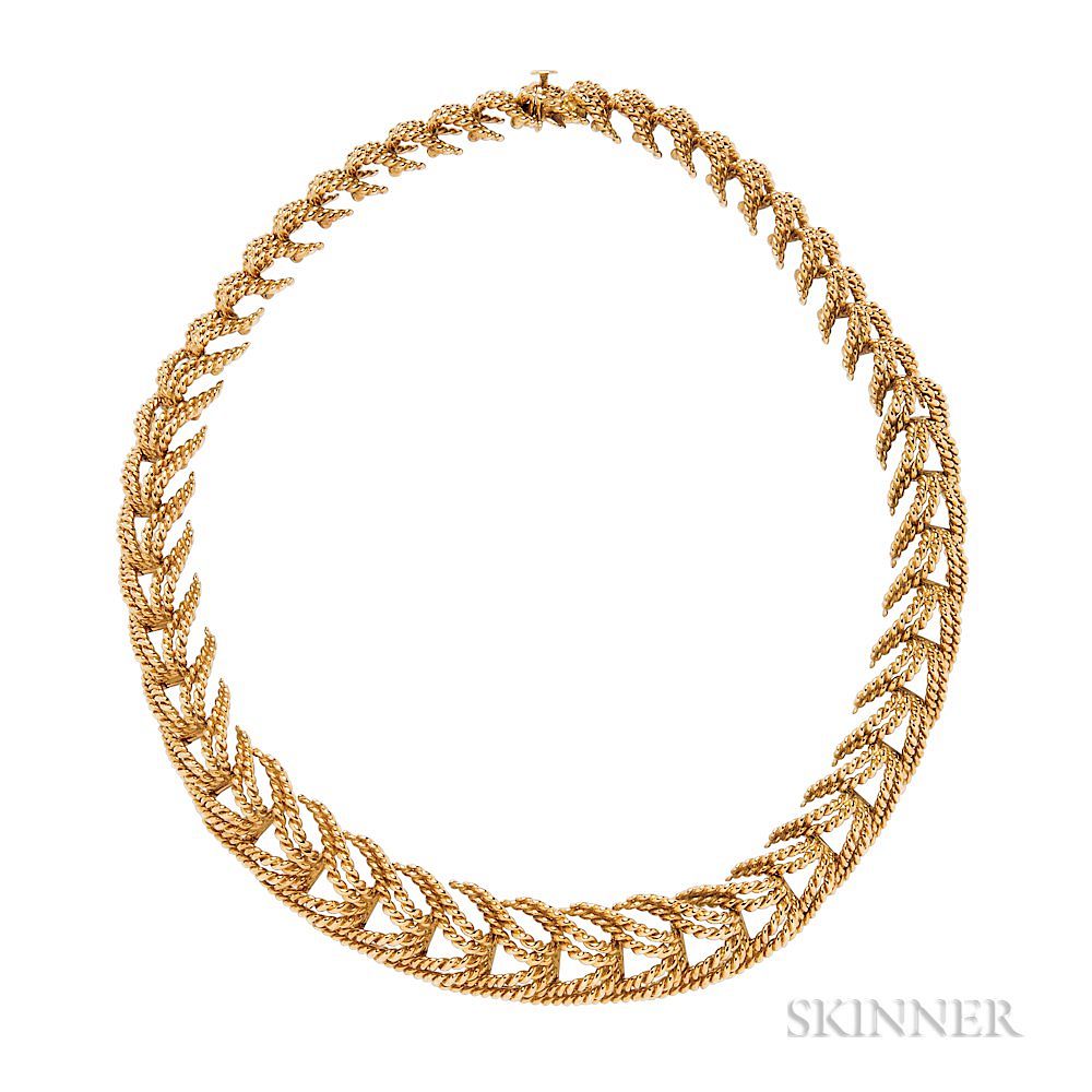 Appraisal: kt Gold Ropework Necklace Tiffany Co kt Gold Ropework Necklace