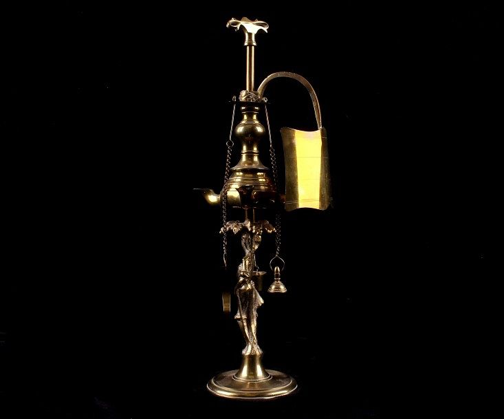 Appraisal: J A L Portugal Brass Oil Lamp c Early 's