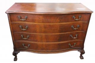 Appraisal: Chippendale Style -Drawer Mahogany Chest Serpentine front Bronze Mounts Dimensions