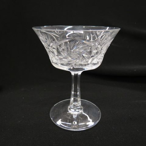 Appraisal: Cut Crystal Wine Glasses pinwheel decor excellent