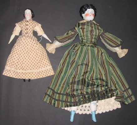 Appraisal: TWO AMERICAN CHINA HEAD DOLLS C in and in hts