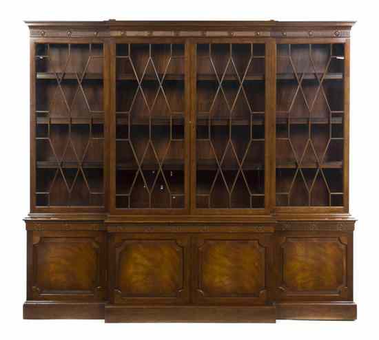 Appraisal: A Regency Style Mahogany Breakfront Bookcase Baker in two parts