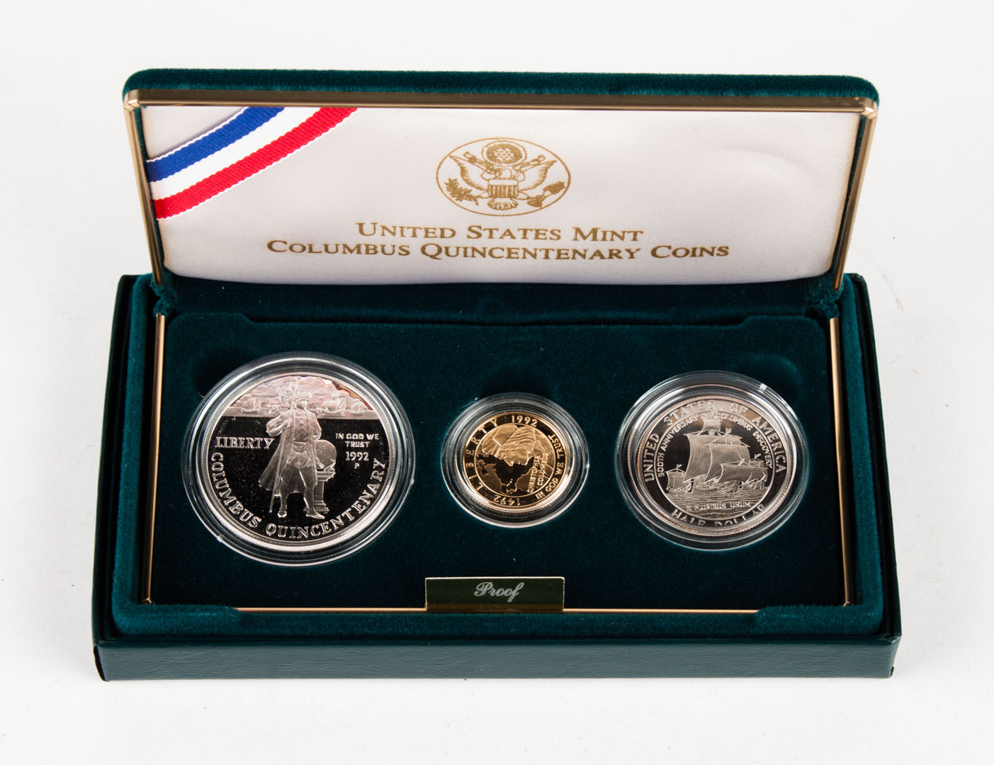 Appraisal: United States Coin Columbus Gold Silver Set comprising -S Silver