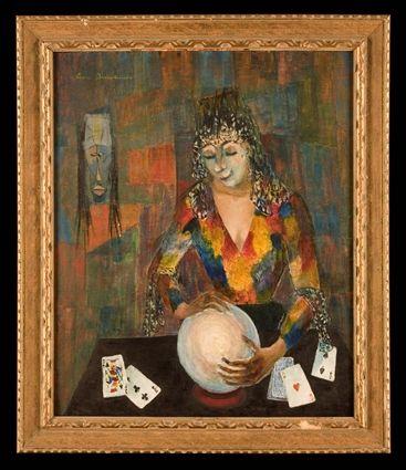 Appraisal: ANN BROCKMAN - FORTUNE TELLER Oil on masonite x in