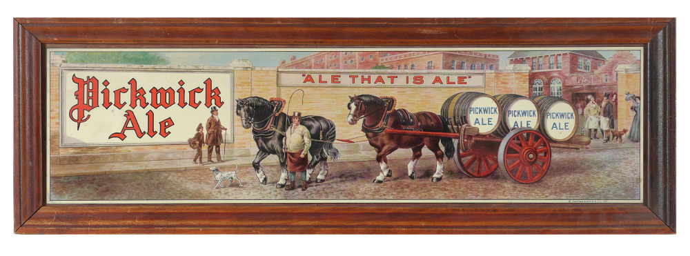 Appraisal: PICKWICK ALE TIN LITHO ADVERTISING SIGN Advertising sign for Pickwick