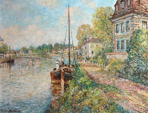 Appraisal: Artist Breton Philippe Title Canal on Seine Date Medium oil