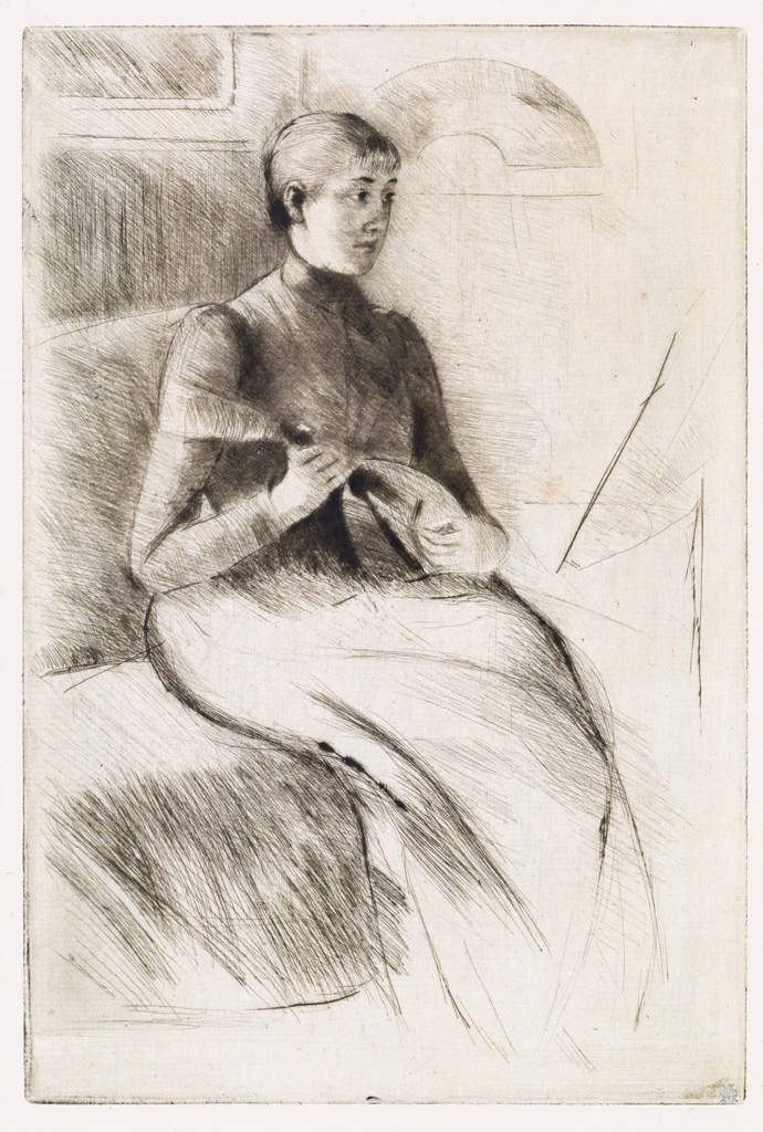 Appraisal: MARY CASSATT The Mandolin Player Drypoint printed in dark brownish