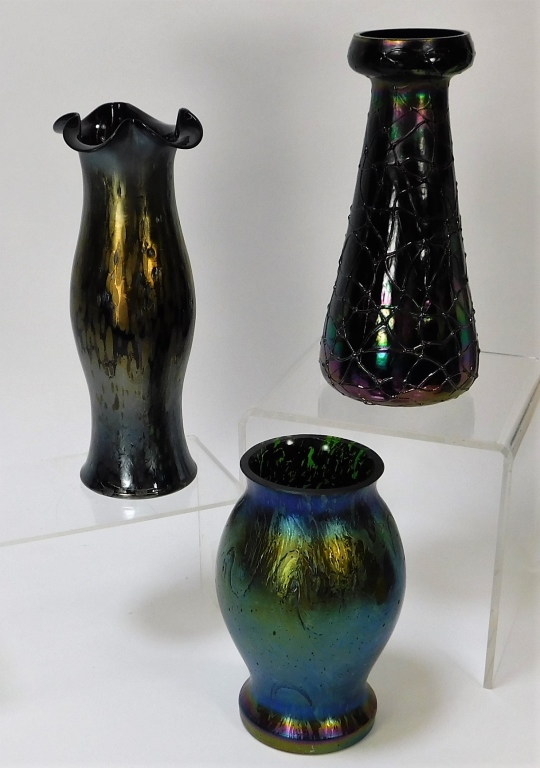 Appraisal: PC KRALIK IRIDESCENT BOHEMIAN ART GLASS VASES Bohemia th CenturyLot