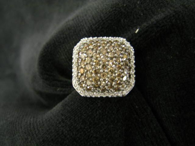 Appraisal: Diamond Ring fancy champagne white diamonds totaling carats k yellow