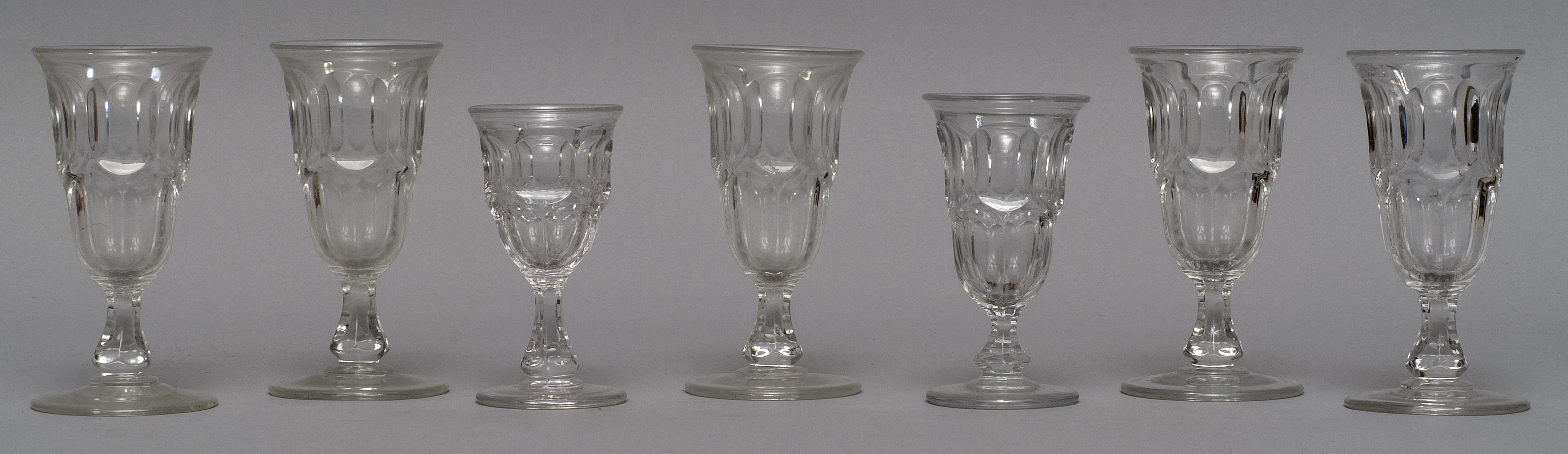 Appraisal: SEVEN CLEAR ASHBURTON PATTERN FLINT GLASS CORDIALS AND CLARET GLASSES