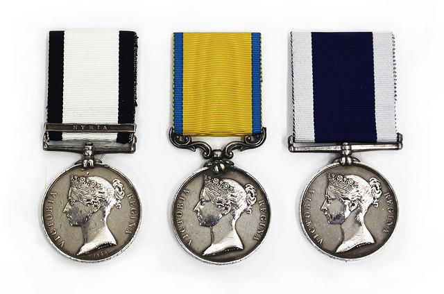 Appraisal: A GROUP OF THREE MEDALS awarded to William Corp consisting