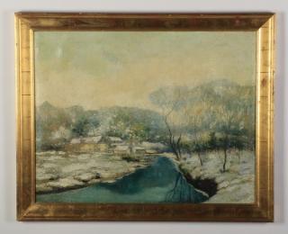 Appraisal: Early th c O c winter landscape scene Early th