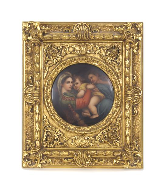 Appraisal: Sale Lot A German Painted Porcelain Plaque after raffaello sanzio