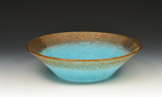 Appraisal: Monart GlassBowlclear graduating to light blue gold aventurine cm diameter