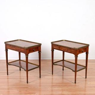 Appraisal: Nice pair Louis XVI parquetry tables a ecrire th c