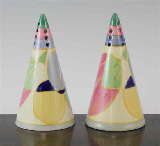 Appraisal: A pair of Midwinter Clarice Cliff design Pastel Melon pattern