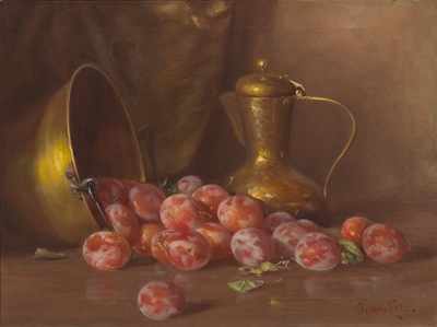 Appraisal: Adam Lehr American - Still Life with Plums Oil on