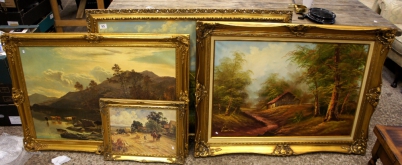 Appraisal: A collection of large photo frames with scenic views and