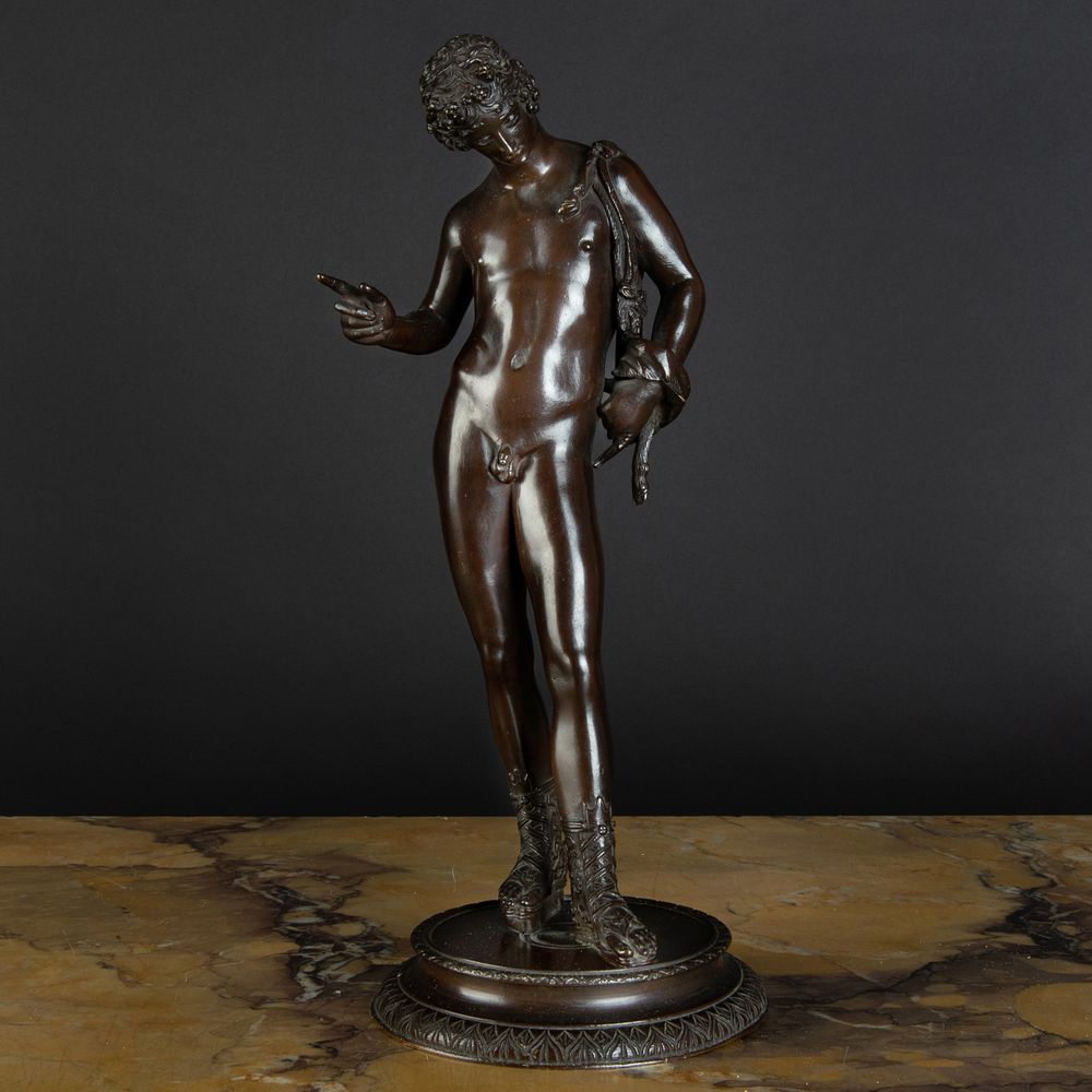 Appraisal: Bronze Figure of Narcissus After the Antique x in diam