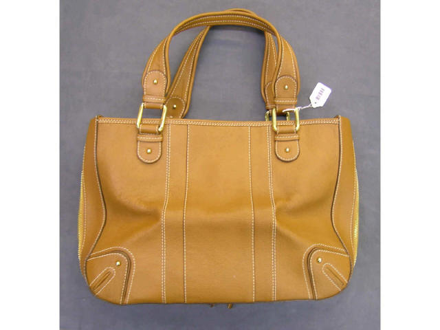 Appraisal: Marc Jacobs tan leather expandable handbag tote with zippered exterior