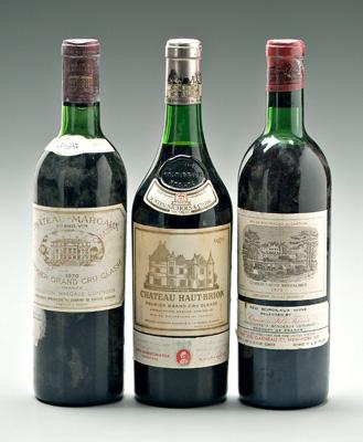 Appraisal: Three bottles red Bordeaux wine one Chateau Margaux label with