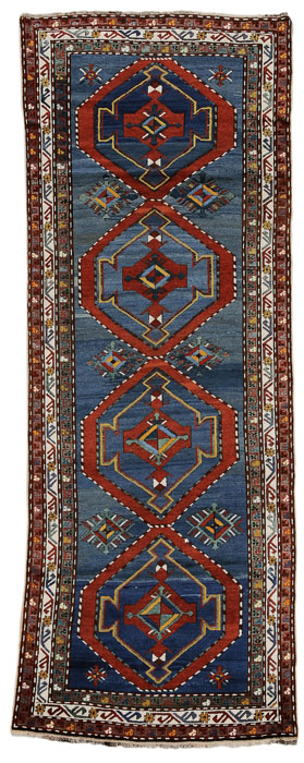 Appraisal: Caucasian Rug late th century finely woven with four hexagonal