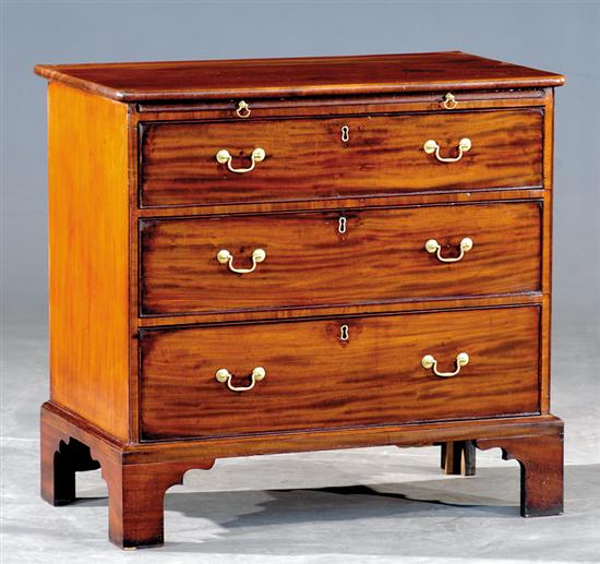 Appraisal: George III style mahogany bow front bachelor's chest of drawers