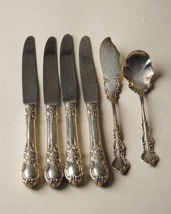 Appraisal: Six Pieces of Sterling Flatware to Include four knives with