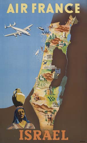 Appraisal: RENLUC AIR FRANCE ISRAEL x inches Hubert Baille Cie Condition