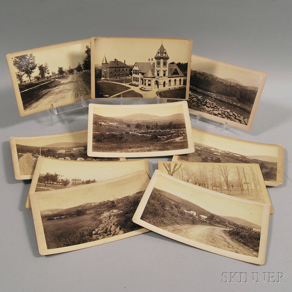 Appraisal: Nine Late th Century Cabinet Cards Depicting Buildings and Landscapes