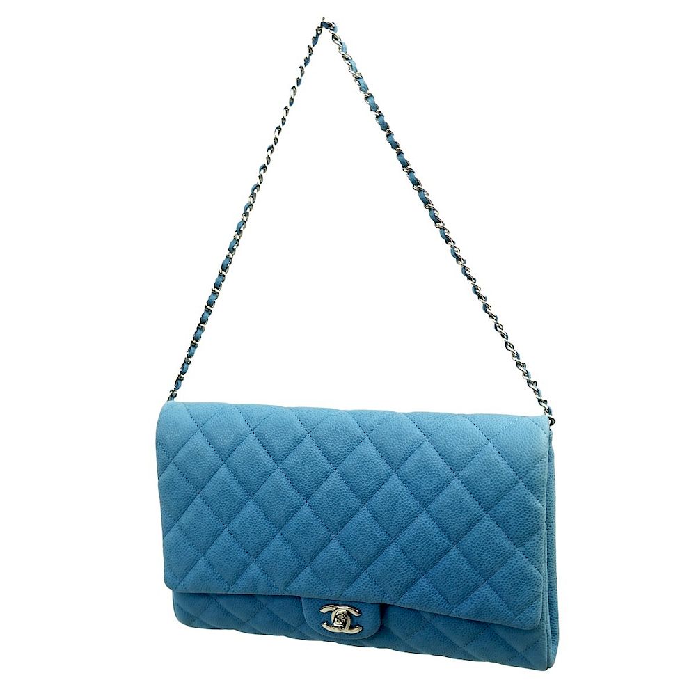 Appraisal: Chanel Bag Chanel Blue Quilted Leather Classic Single Flap Bag